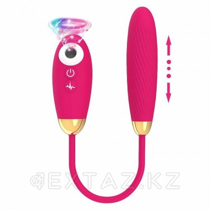 Двусторонний вибратор с пульсацией и воздушной стимуляцией от sex shop Extaz фото 4