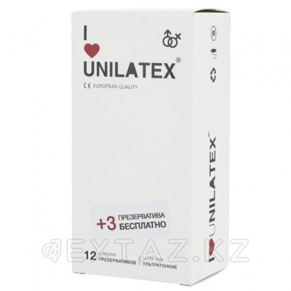 Unilatex Ultrathin презервативтері/ультра жұқа, 12 дана + 3 дана сыйлық ретінде от sex shop Extaz