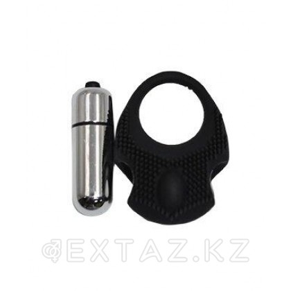 Виброкольцо со стимуляцией клитора, чёрное от sex shop Extaz