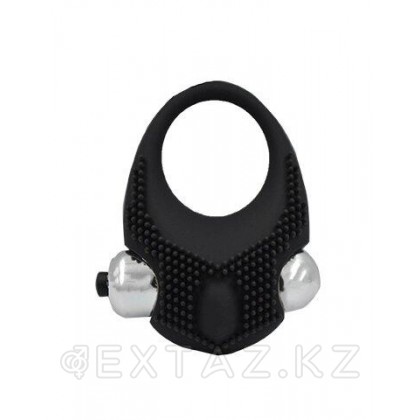 Виброкольцо со стимуляцией клитора, чёрное от sex shop Extaz фото 2