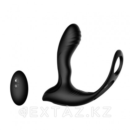 Силиконовый вибромассажер простаты с эрекционным кольцом и пультом ДУ от sex shop Extaz фото 5