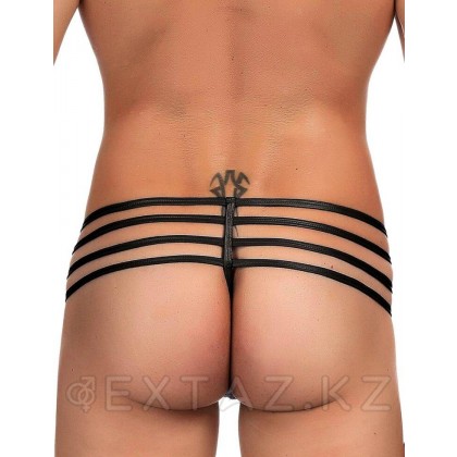 Ohyeah Zipper Black былғары ерлер жіптері, найзағай, L от sex shop Extaz фото 3