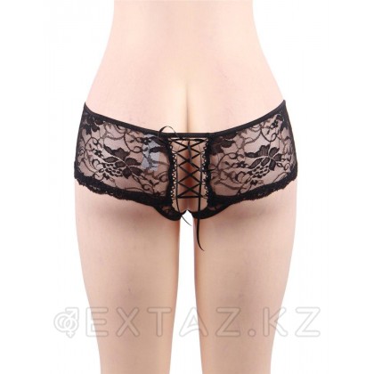 Трусики на завязках с доступом черные (5XL) от sex shop Extaz фото 8