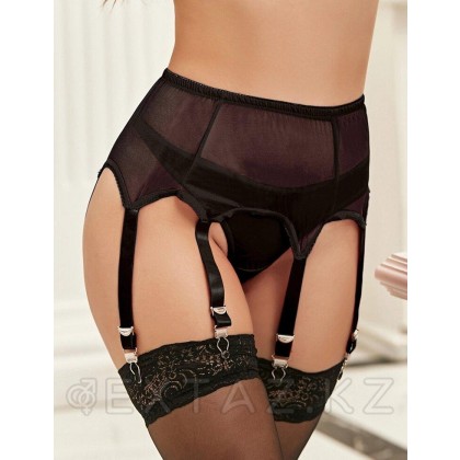 Қыстырғыштары бар шұлықтарға арналған қара белбеу (M-L) от sex shop Extaz