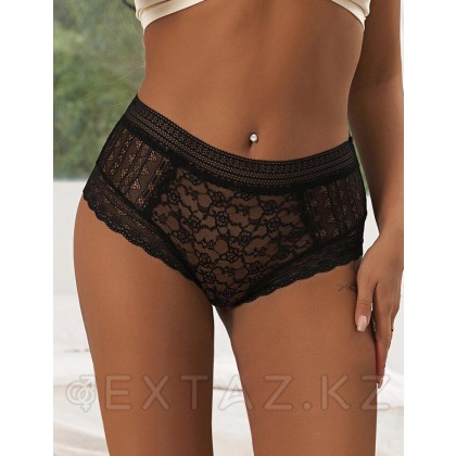 Трусики бразилиана Floral Lace черные (размер 3XL) от sex shop Extaz