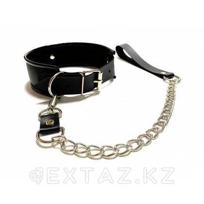 Эко былғары Қарғыбауы бар жаға қара от sex shop Extaz фото 2