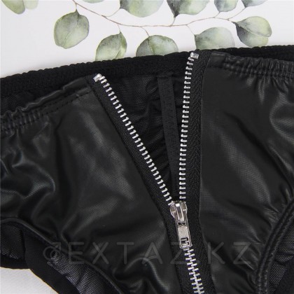 Ohyeah Leather Zipper Black сыдырма винил Трусики, 5XL от sex shop Extaz фото 4