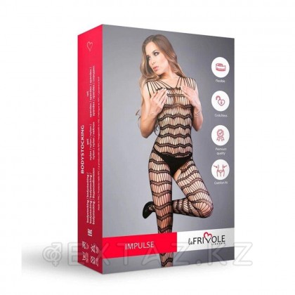 Көлденең жолақты қара түсті костюм (Impulse) (S-L) от sex shop Extaz фото 8