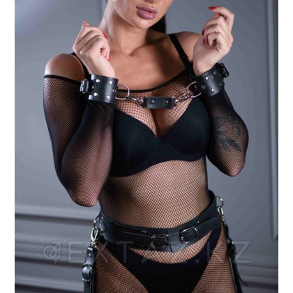 Наручники кожаные Sex Game черные от sex shop Extaz фото 8