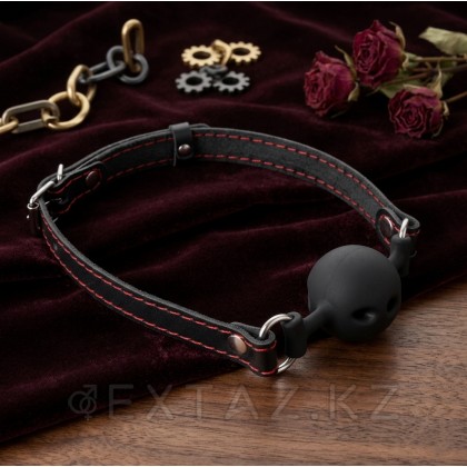 Қара белдіктермен және қарама-қарсы тігіспен 4.5 см гаг от sex shop Extaz фото 3