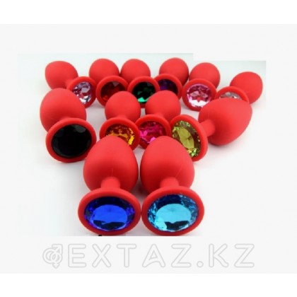 Қызыл кристалды қызыл силикон анальды тығын (s өлшемі) от sex shop Extaz фото 2