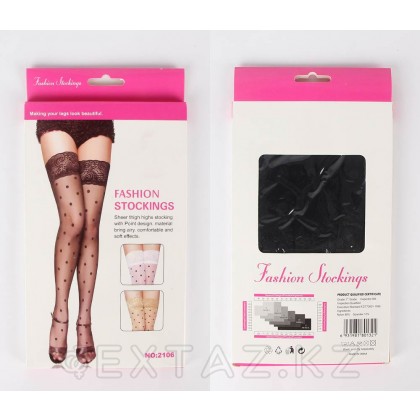 Чулки в точку с кружевом на манжете (XS-L) от sex shop Extaz фото 2