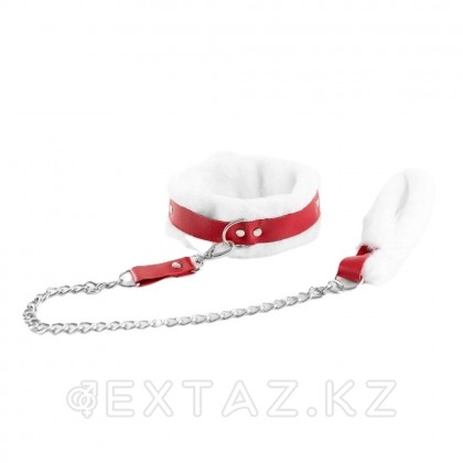 Нәзік қызыл жүні бар шынайы былғарыдан жасалған жаға от sex shop Extaz