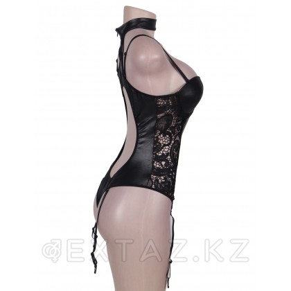 Ohyeah Black vinyl шұлық бажиктері бар винил денесі, XS-S от sex shop Extaz фото 8