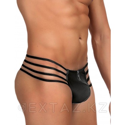 Ohyeah Zipper Black былғары ерлер жіптері, найзағай, L от sex shop Extaz фото 2