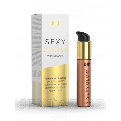 Ванильді хош иісті денені жарықтандырғыш және intt sexy glow алтын микро түйіршіктері, 60 мл от sex shop Extaz фото 2