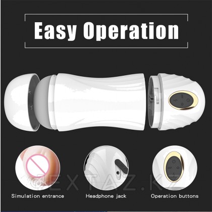 Премиум мастурбатор с вибрацией и озвучкой Snow от sex shop Extaz фото 11
