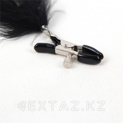 Зажимы на соски с пухом черные от sex shop Extaz фото 3