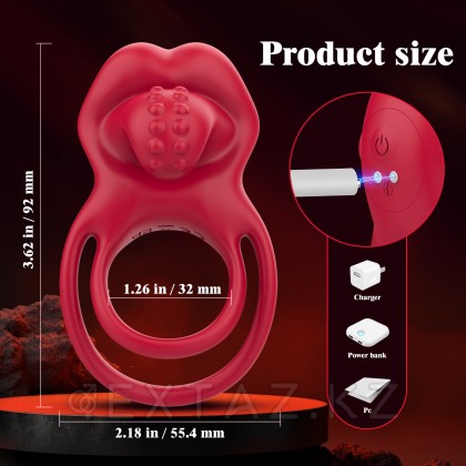 Lick it клиторлық стимуляторы бар қос эрекциялық діріл сақинасы от sex shop Extaz фото 11