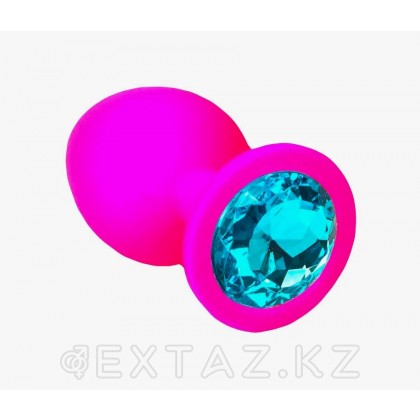 Қызғылт силиконнан жасалған көгілдір кристалды анальды тығын (s өлшемі) от sex shop Extaz фото 2