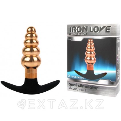 Анальный плаг с ручкой, золотой, вес 100гр. от sex shop Extaz