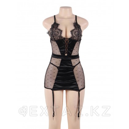 Гартер мен жіптері бар сексуалды қара іш киім (M-L өлшемі) от sex shop Extaz фото 6