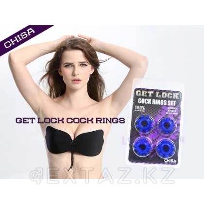 КОЛЬЦО ЭРЕКЦИОННОЕ набор 4 шт, цвет синий. от sex shop Extaz фото 3