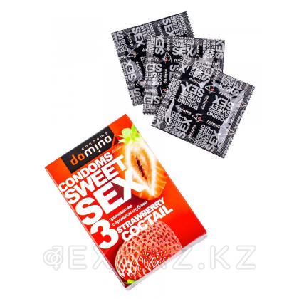 Domino SWEET SEX STRAWBERRY COCTAIL презервативтері 3 дана (ауызша) от sex shop Extaz фото 4