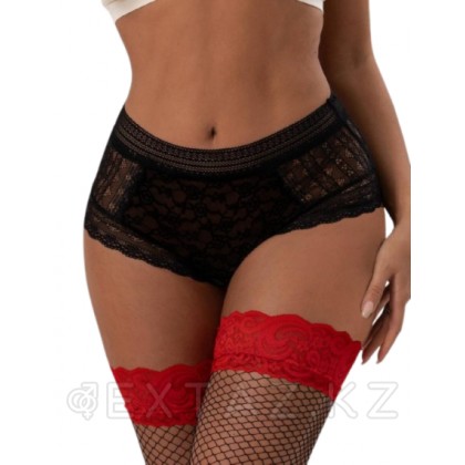 Бразилиялық Floral Lace қара Трусики (M-L өлшемі) от sex shop Extaz