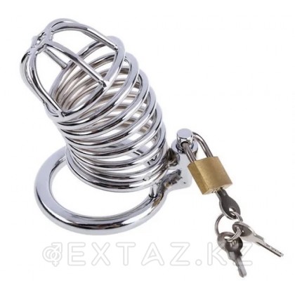 Мужской пояс верности металлический (8,2*3,8 см) от sex shop Extaz фото 2