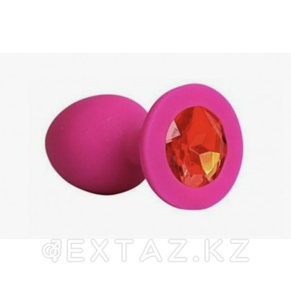 Қызыл кристалды қызғылт силиконнан жасалған анальды тығын (s өлшемі) от sex shop Extaz фото 3