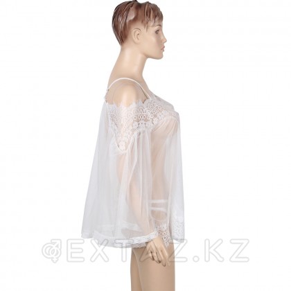 Мөлдір гүлді баспа туникасы Ақ (XS-S өлшемі) от sex shop Extaz фото 6