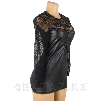 Кожаное платье с кружевной отделкой Ohyeah Sexy lace +стринги, L - extaz.kz фото 6 Ohyeah Sexy lace шілтерлі былғары көйлек + стринги, L от sex shop Extaz фото 6