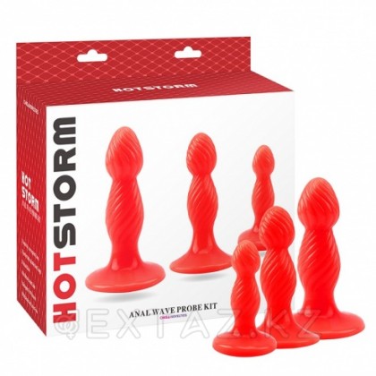 Набор анальных плагов, цвет красный: S,M,L от sex shop Extaz