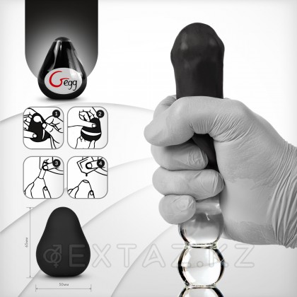 Gvibe Gegg Black-жұмыртқа мастурбаторы, 6. 5х5 см. қара от sex shop Extaz фото 2