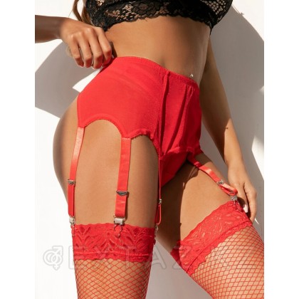 Қыстырғыштары бар шұлықтарға арналған қызыл белбеу (XL-2XL) от sex shop Extaz фото 2