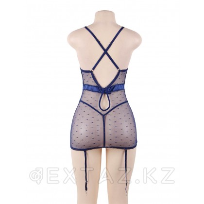 Гартер мен жіптері бар сексуалды көк іш киім (өлшемі 3XL-4XL) от sex shop Extaz фото 8