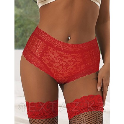Бразилиялық Floral Lace трусикасы қызыл (өлшемі XL-2XL) от sex shop Extaz фото 9