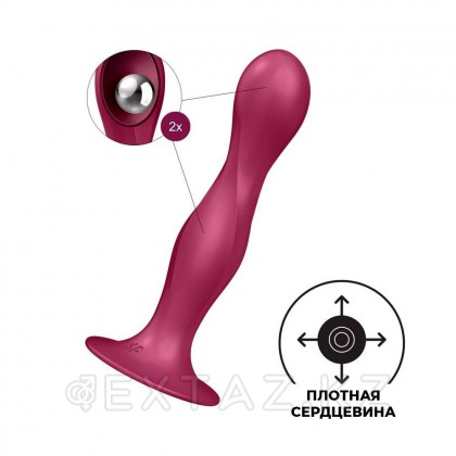 Салмақты dildo ұсынылды Satisfyer Double Ball-R Бургундия от sex shop Extaz