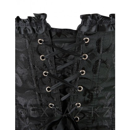 Черный корсет с цветочным принтом (L) от sex shop Extaz фото 3