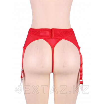 Қыстырғыштары бар шұлықтарға арналған қызыл белбеу (XL-2XL) от sex shop Extaz фото 4