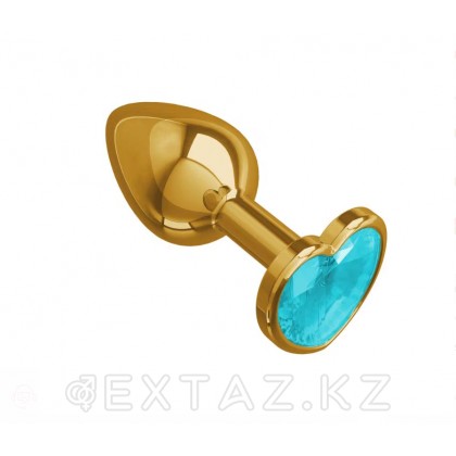 Жүрек тәрізді көк кристалды алтын тығын от sex shop Extaz фото 2