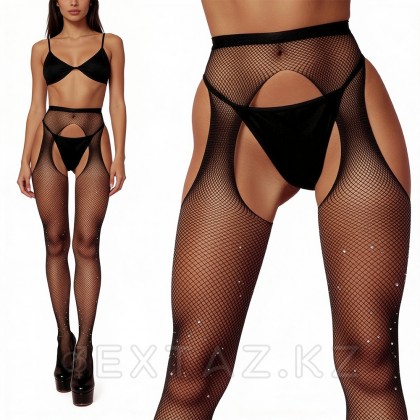 Ринстондарда белбеуі бар шұлықтар (S / L) от sex shop Extaz фото 6