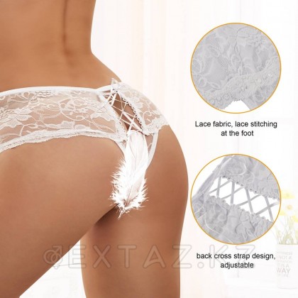 Қол жетімді трусики ақ түсті (өлшемі 3XL-4XL) от sex shop Extaz фото 6