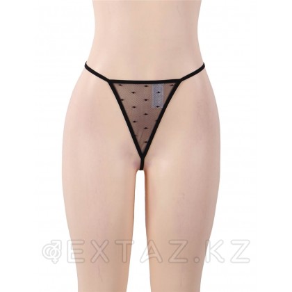 Гартер мен жіптері бар сексуалды қара іш киім (өлшемі 3XL-4XL) от sex shop Extaz фото 2