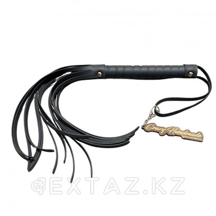 Қара сабы бар жасанды былғарыдан жасалған Флоггер от sex shop Extaz