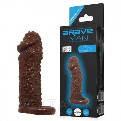 Brave Man скротальды сақинасы бар пенис саптамасы (13×4 см) от sex shop Extaz фото 5
