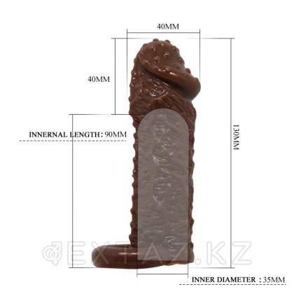 Brave Man скротальды сақинасы бар пенис саптамасы (13×4 см) от sex shop Extaz фото 5