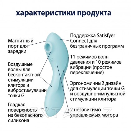 Satisfyer Curvy Trinity 5 + көк дірілі бар вакуумдық стимулятор от sex shop Extaz фото 6
