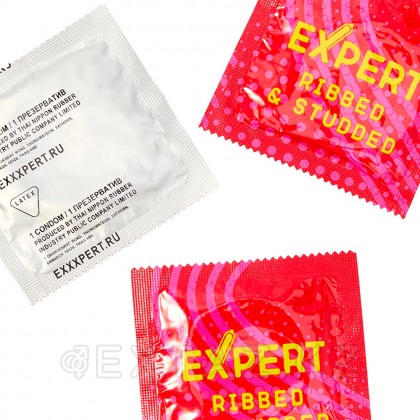 EXPERT Ribbed&Studded презервативтері, қырлы-нүктелі, 15 дана от sex shop Extaz фото 4